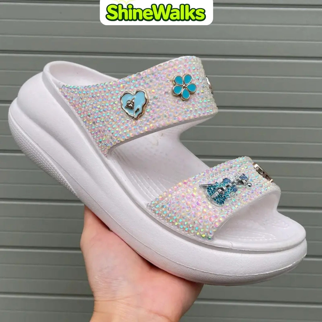 ShineWalks™ Sparkle Bloom Platform Sandals