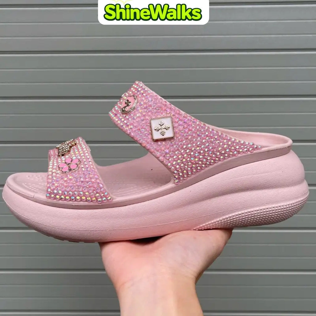 ShineWalks™ Sparkle Bloom Platform Sandals