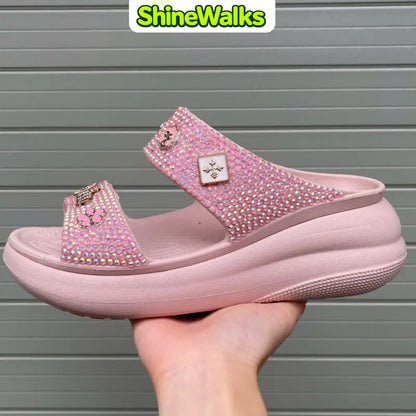ShineWalks™ Sparkle Bloom Platform Sandals