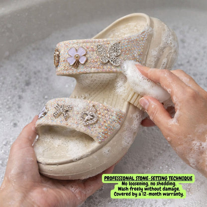 ShineWalks™ Sparkle Bloom Platform Sandals