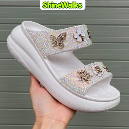 ShineWalks™ Sparkle Bloom Platform Sandals