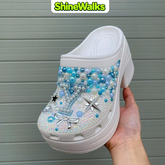 ShineWalks™ Crystal Wind Initial Clogs (Custome text)