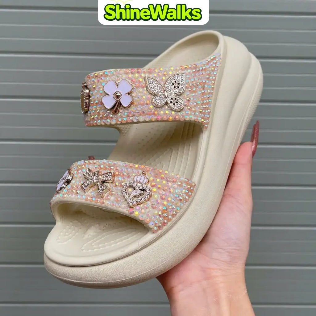 ShineWalks™ Sparkle Bloom Platform Sandals