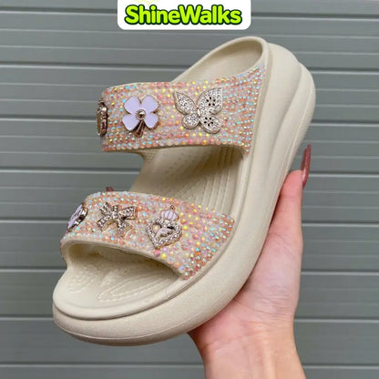 ShineWalks™ Sparkle Bloom Platform Sandals