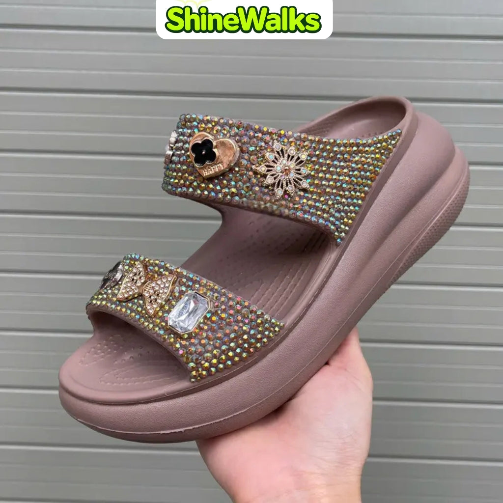 ShineWalks™ Sparkle Bloom Platform Sandals