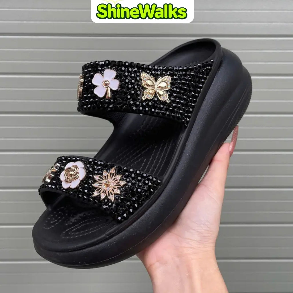ShineWalks™ Sparkle Bloom Platform Sandals