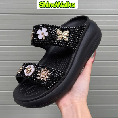ShineWalks™ Sparkle Bloom Platform Sandals
