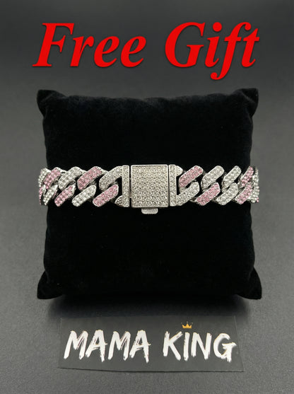 Rose Ice Cuban Bracelet 14mm