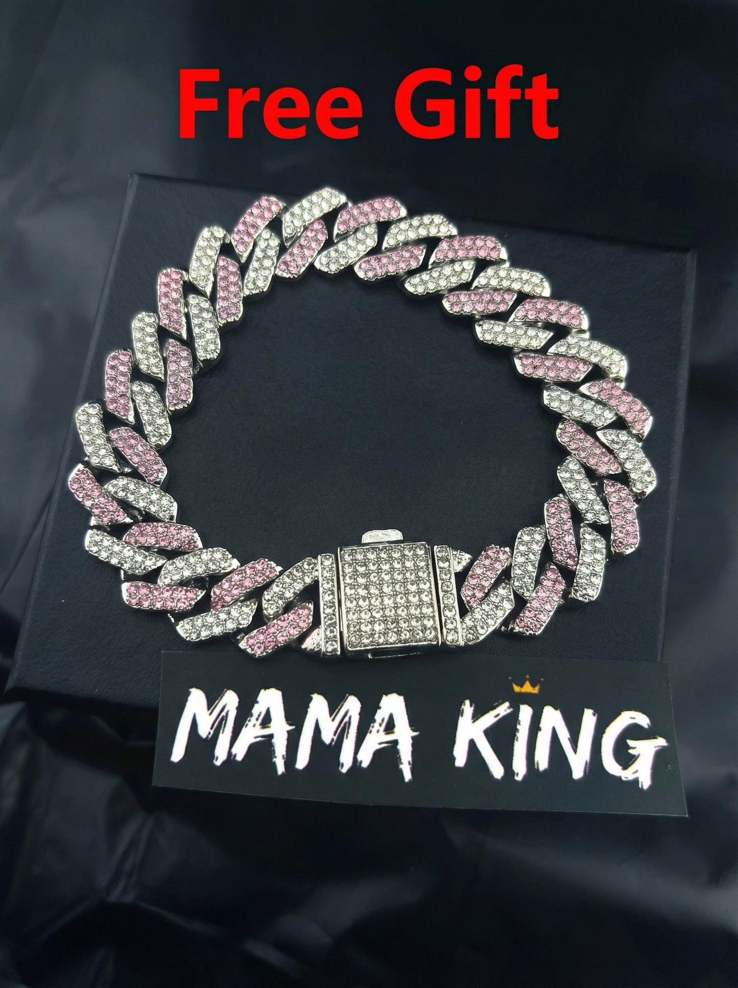 Rose Ice Cuban Bracelet 14mm