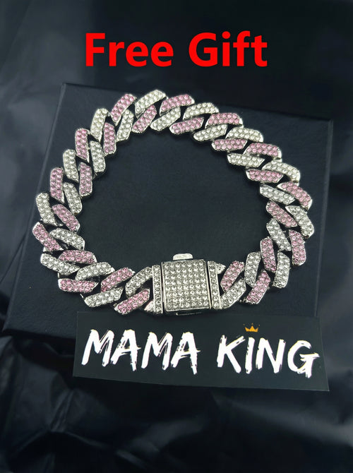 Rose Ice Cuban Bracelet 14mm